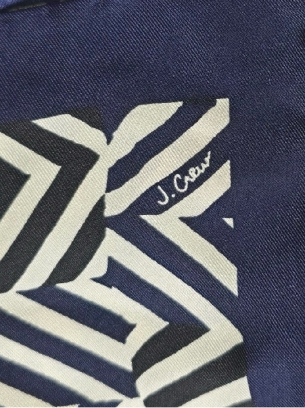 NWT JCrew Geometric Navy and Cream Scarf